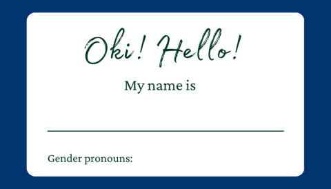Name tag with pronouns