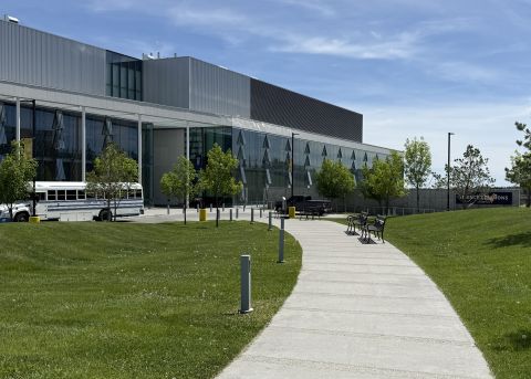 picture of bus outside of science commons