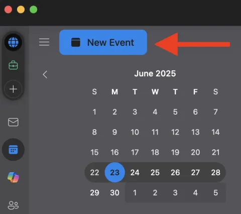 Calendar New Event