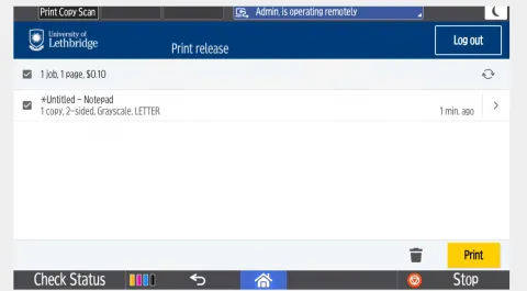 PaperCut-Print-Release-Selection