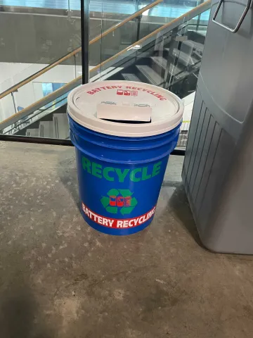 Image of a battery recycling bin