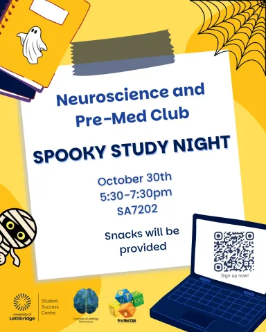 Spooky Study Night A poster to invite you to join spooky study night on October 30.