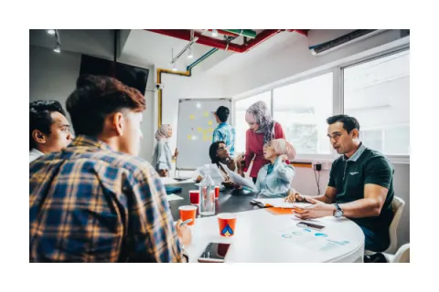 People working together around a table