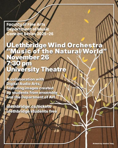 illustration of trees and skyscrapers.