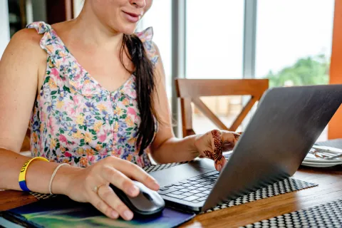 person on laptop