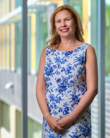 Dr. Dionne Walsh stands in ULethbridge