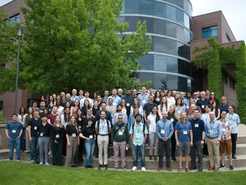 Group photo of attendees of 2026 RiboWest conference at UBCO campus
