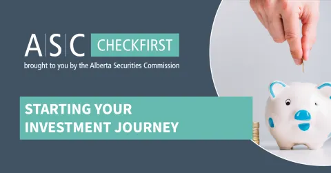 Banner with piggybank for event - Starting Your Investment Journey