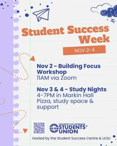 A poster to invite you to join Student Success Week on November 2-4