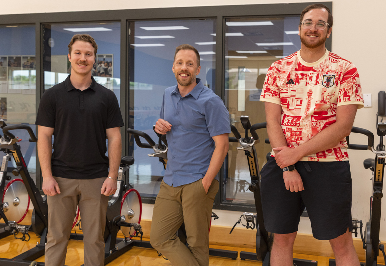 Researchers involved in the study, from left to right, are Xander Fox, Simon Schaerz and David Selles.