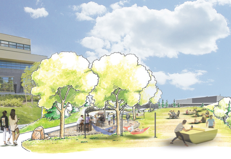 A rendering of some of the amenities proposed for The Grove.