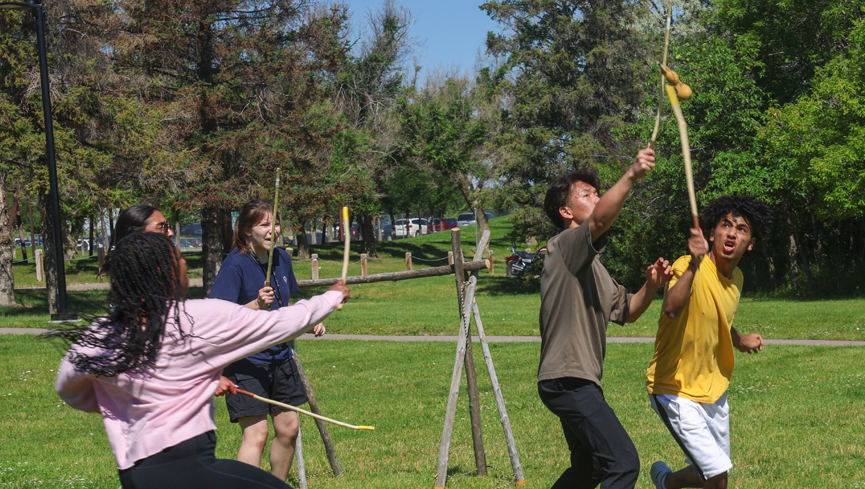 Shad Canada students enjoy a game of double ball.