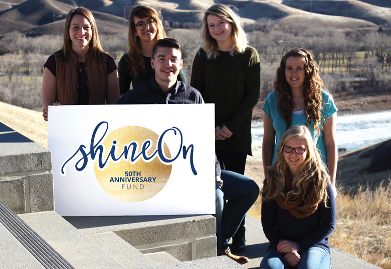 U of L students, Christina Vanderkwaak, Nora White, Nichole Giokas, Gavin Broadhead Sara Harker and Jaclyn Knol, are among the first recipients of the Shine On 50th Anniversary Fund Scholarship.