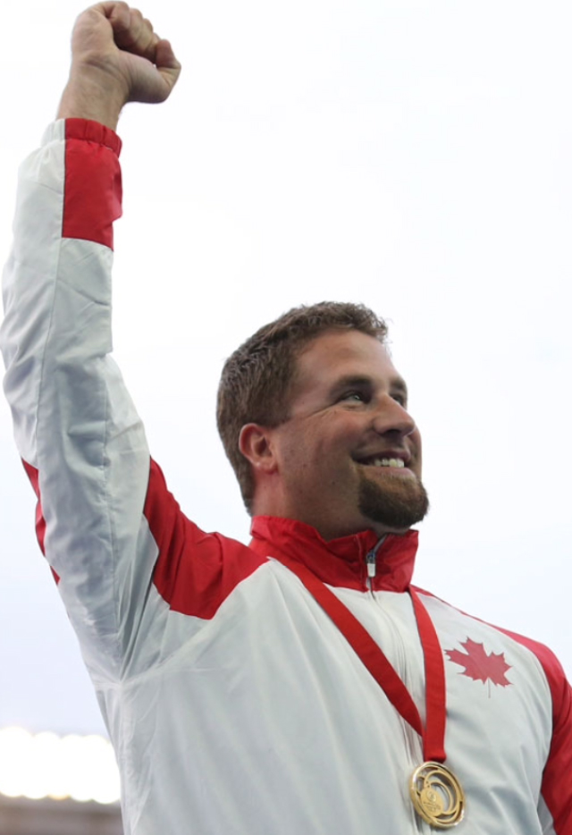 Jim Steacy won gold in the hammer throw at the 2014 Commonwealth Games in Glasgow, Scotland last summer.