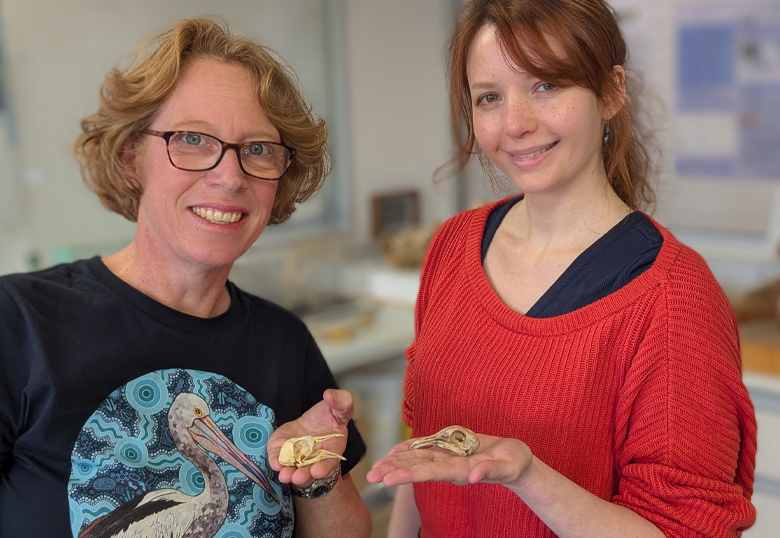 Professor Vera Weisbecker, left, and PhD student Aubrey Keirnan of Flinders University also contributed to the research paper.