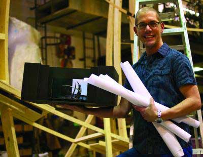 MFA candidate David Barrus designed the set and lighting as part of his final project. " /