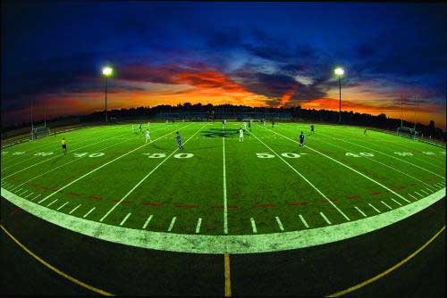 A sunset at the new University of Lethbridge Community Sports Stadium. " /